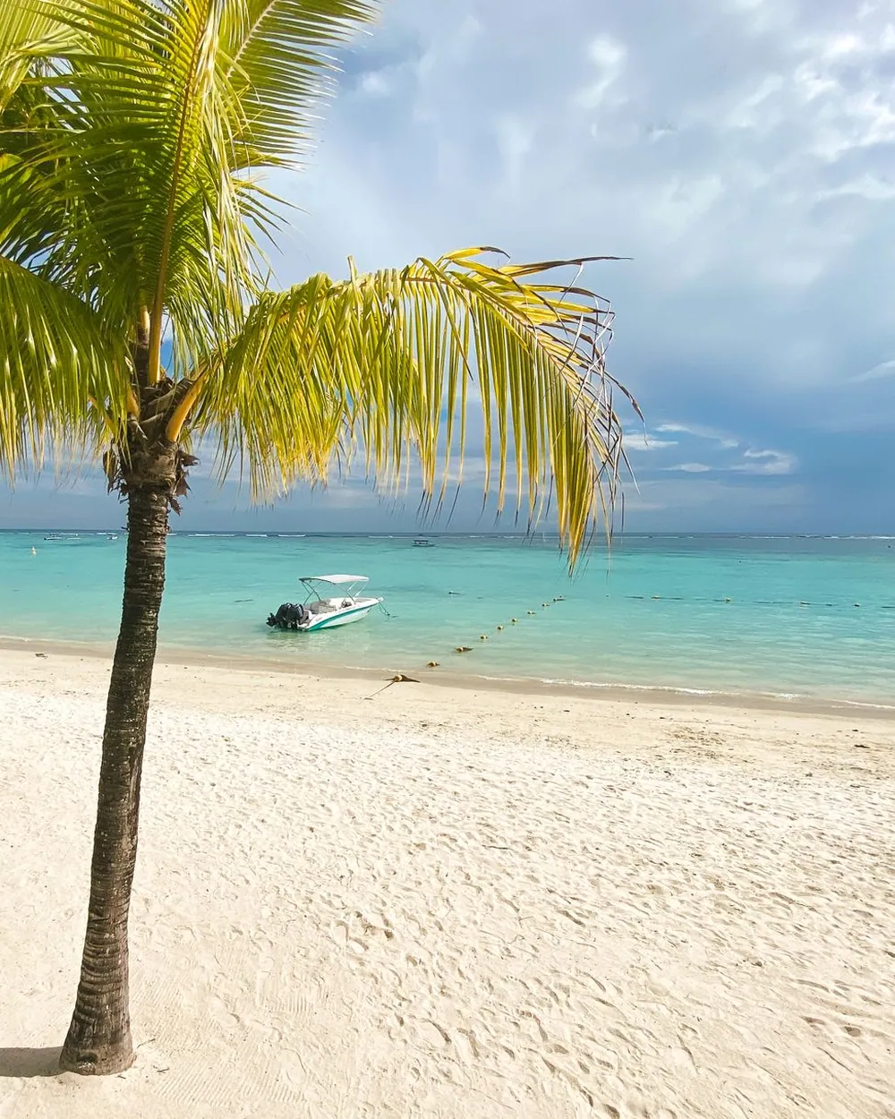 Lagon turquoise et plage bordée de filaos à l’île Maurice